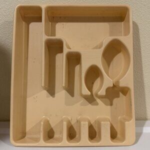 Vintage Rubbermaid Utensil Silverware Holder Organizer 1980s Beige
